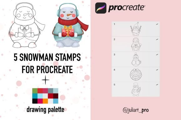 5 Snowman Stamps for Procreate: A Creative Winter Toolkit