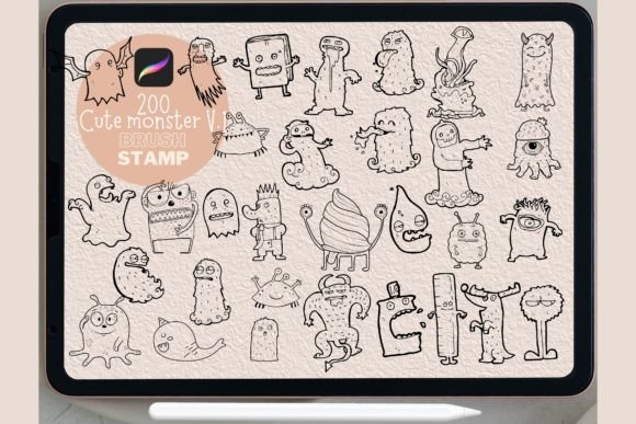 Cute Monster Vol.1: Procreate Brush Guide
