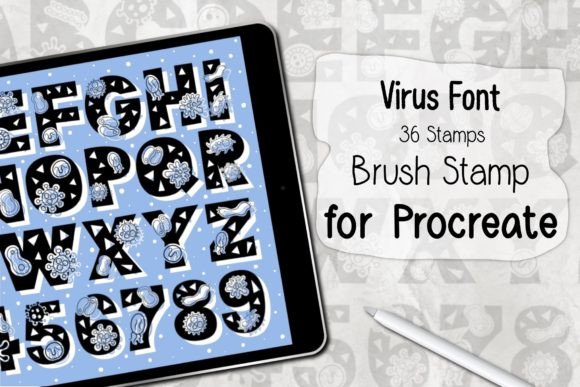 Evaluating the Virus Font Procreate Brush Stamp for Digital Design