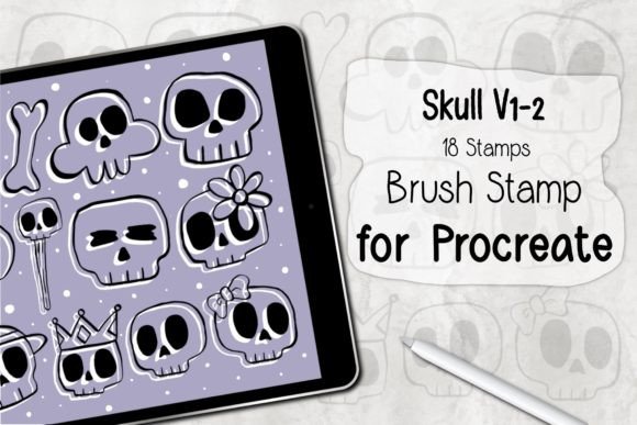 Strategic Visual Identity: Leveraging the Skull V1-2 Procreate Brush Stamp for Efficient Design